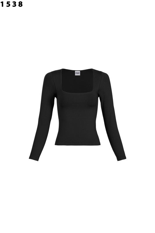 Skim Square Neck Longsleeve Top