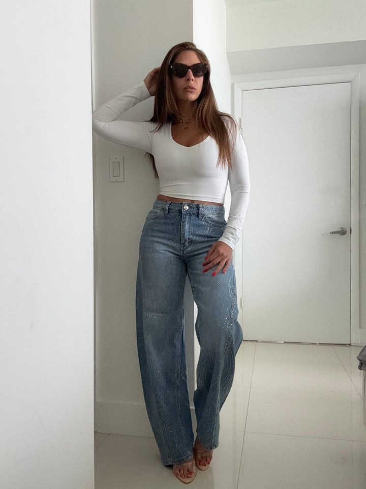 Starlight Crystal Barrel Jean