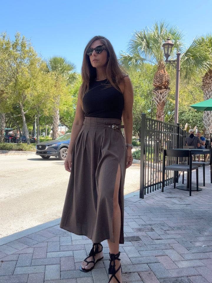 Plated Midi Skirt  