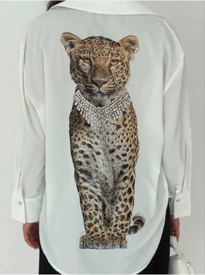 Leopard Crystal Blouse