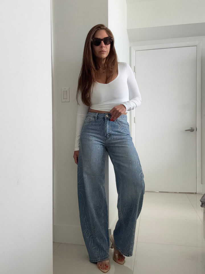 Starlight Crystal Barrel Jean