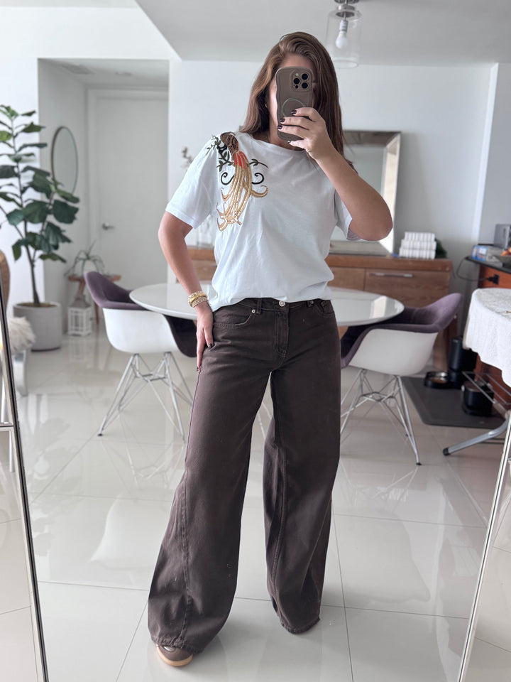 Embroidered Bird Tee