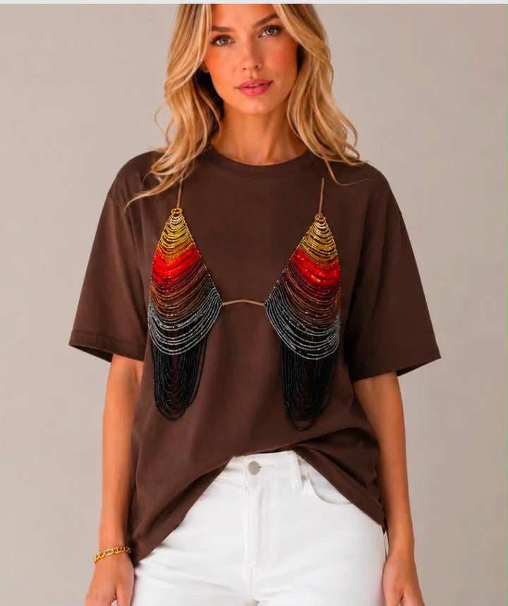 Beaded Bralette Tee