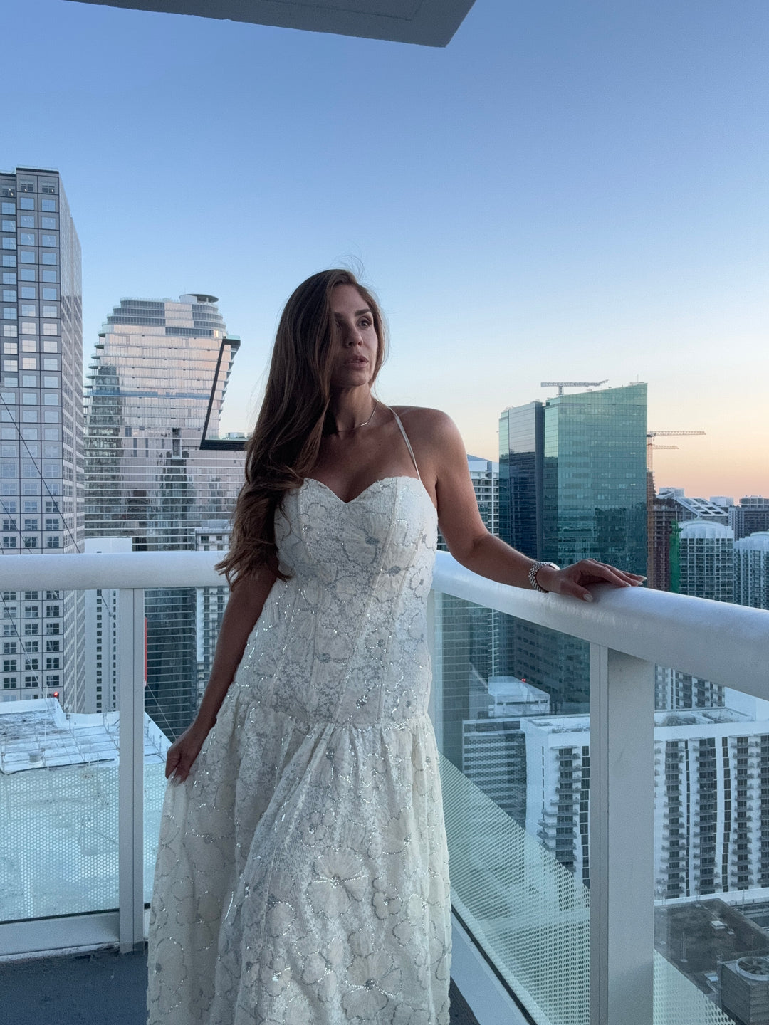 Ivory Bloom Lace Maxi Dress