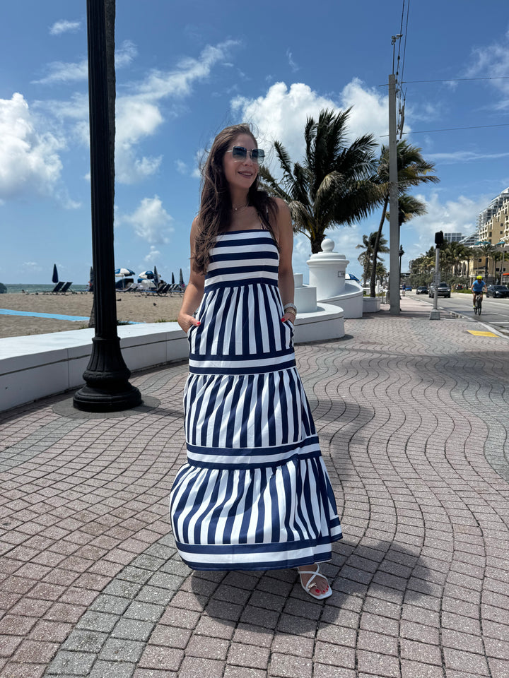 Santorini Stripe Maxi Dress