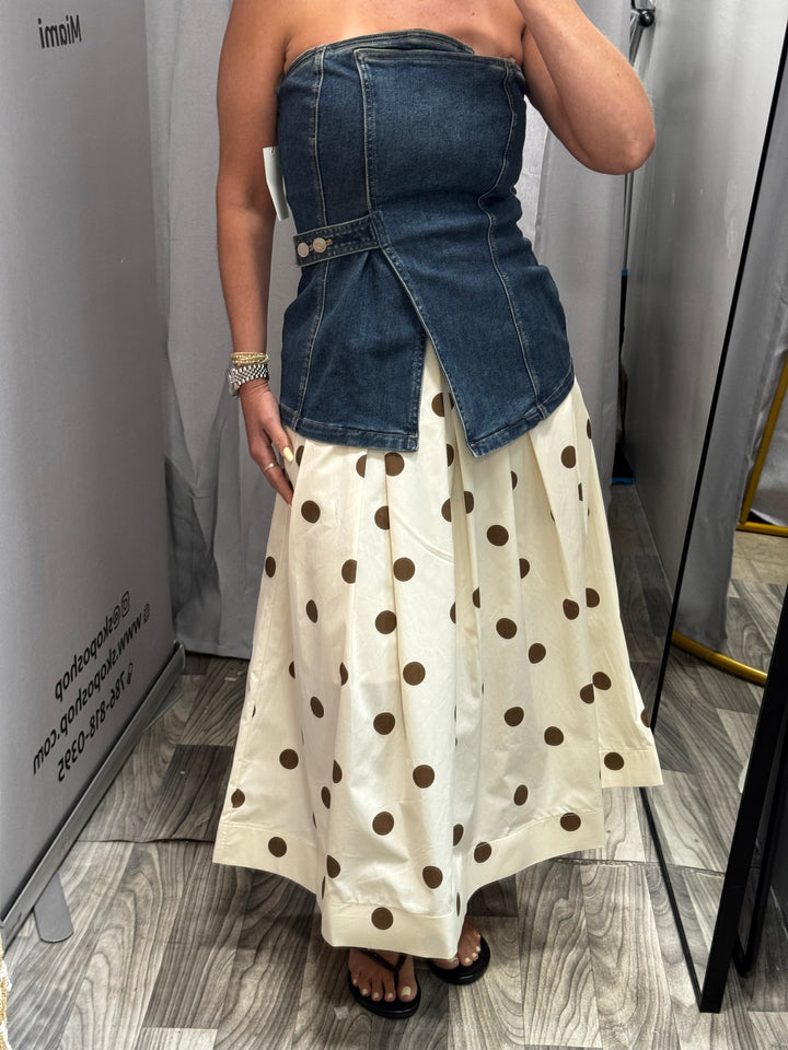 Sofia Plated Midi Skirt