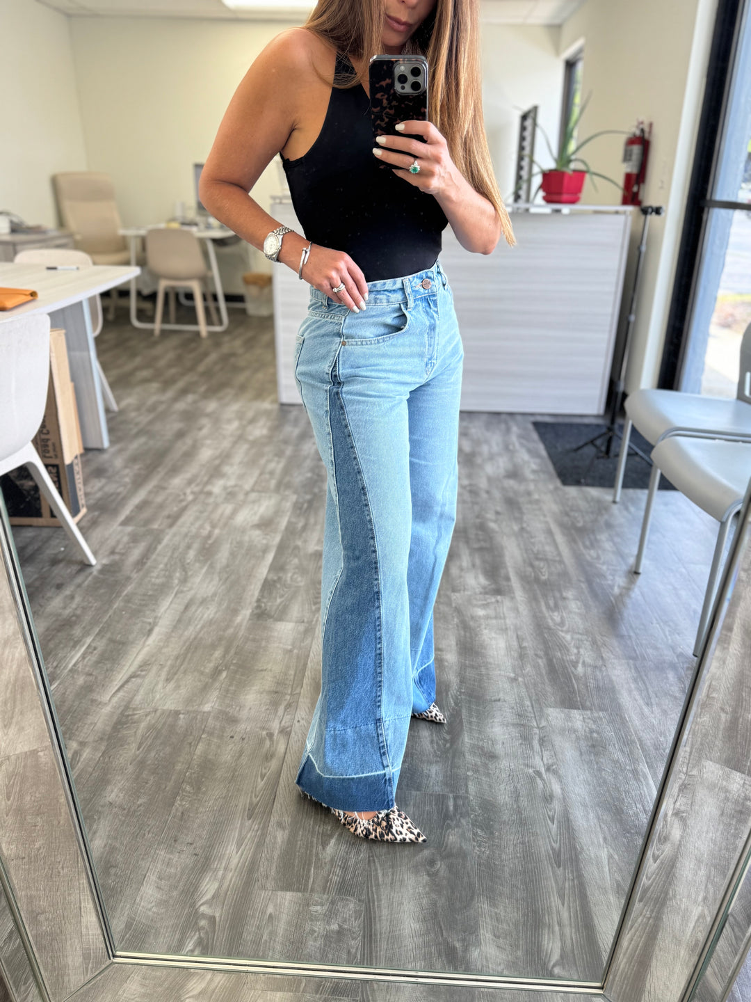 Denim Duo Flare Wide Leg