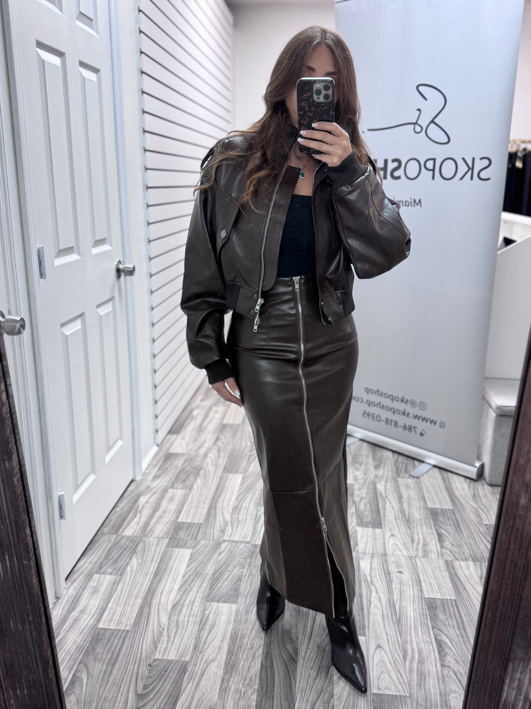 Bold Luxe Leather Bomber Jacket