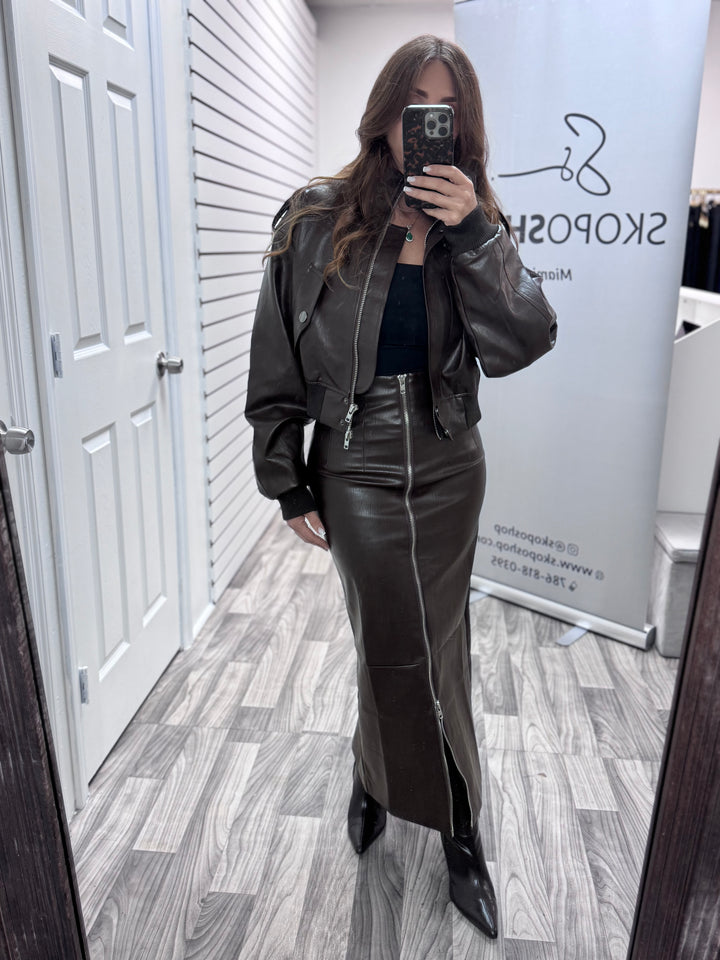 Bold Luxe Leather Bomber Jacket