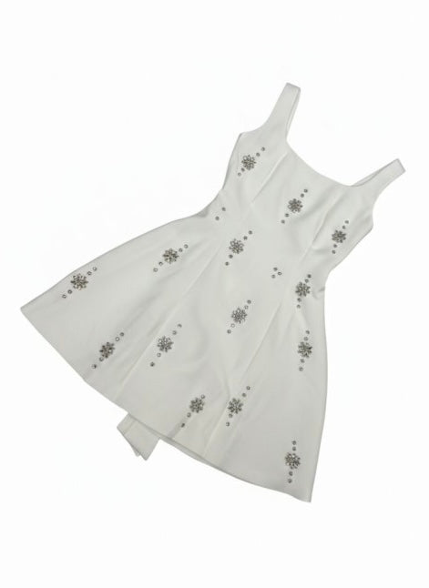 White Crystal Bow Dress
