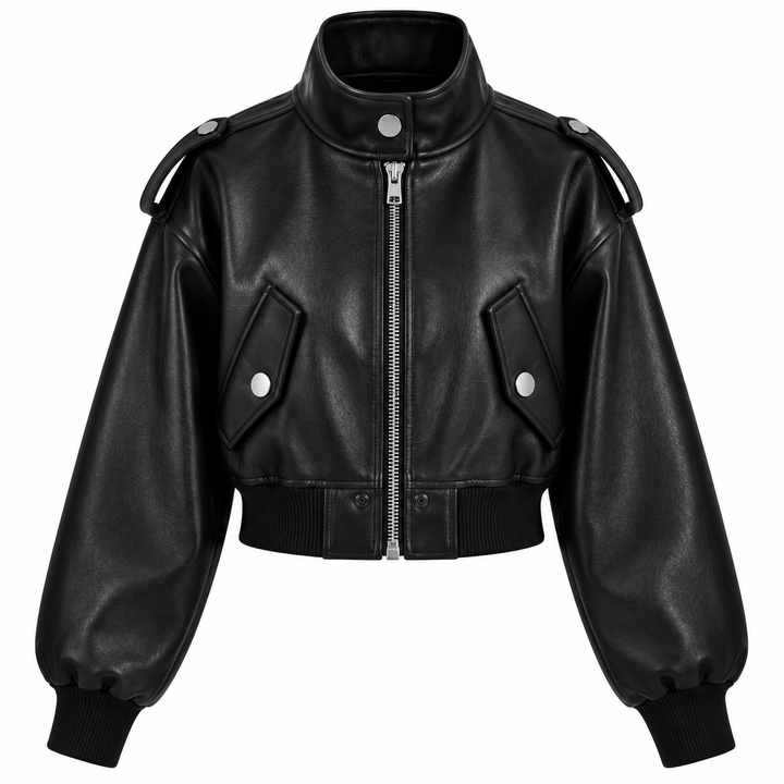 Bold Luxe Leather Bomber Jacket