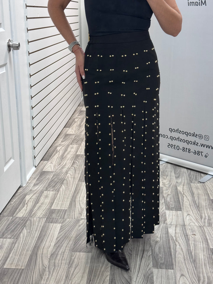 Midnight Studded Flow Skirt