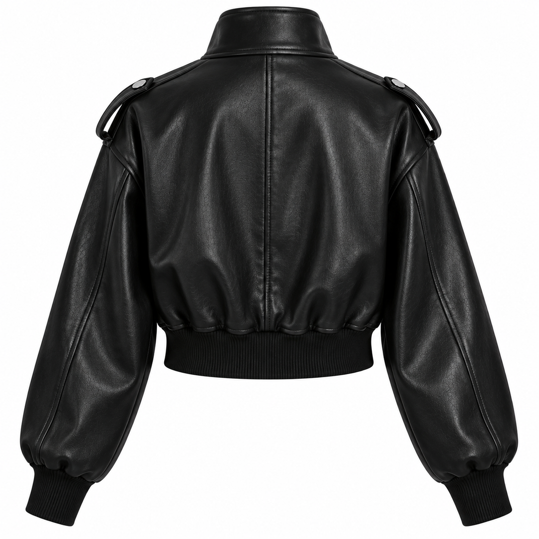 Bold Luxe Leather Bomber Jacket