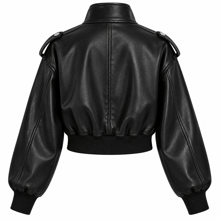 Bold Luxe Leather Bomber Jacket