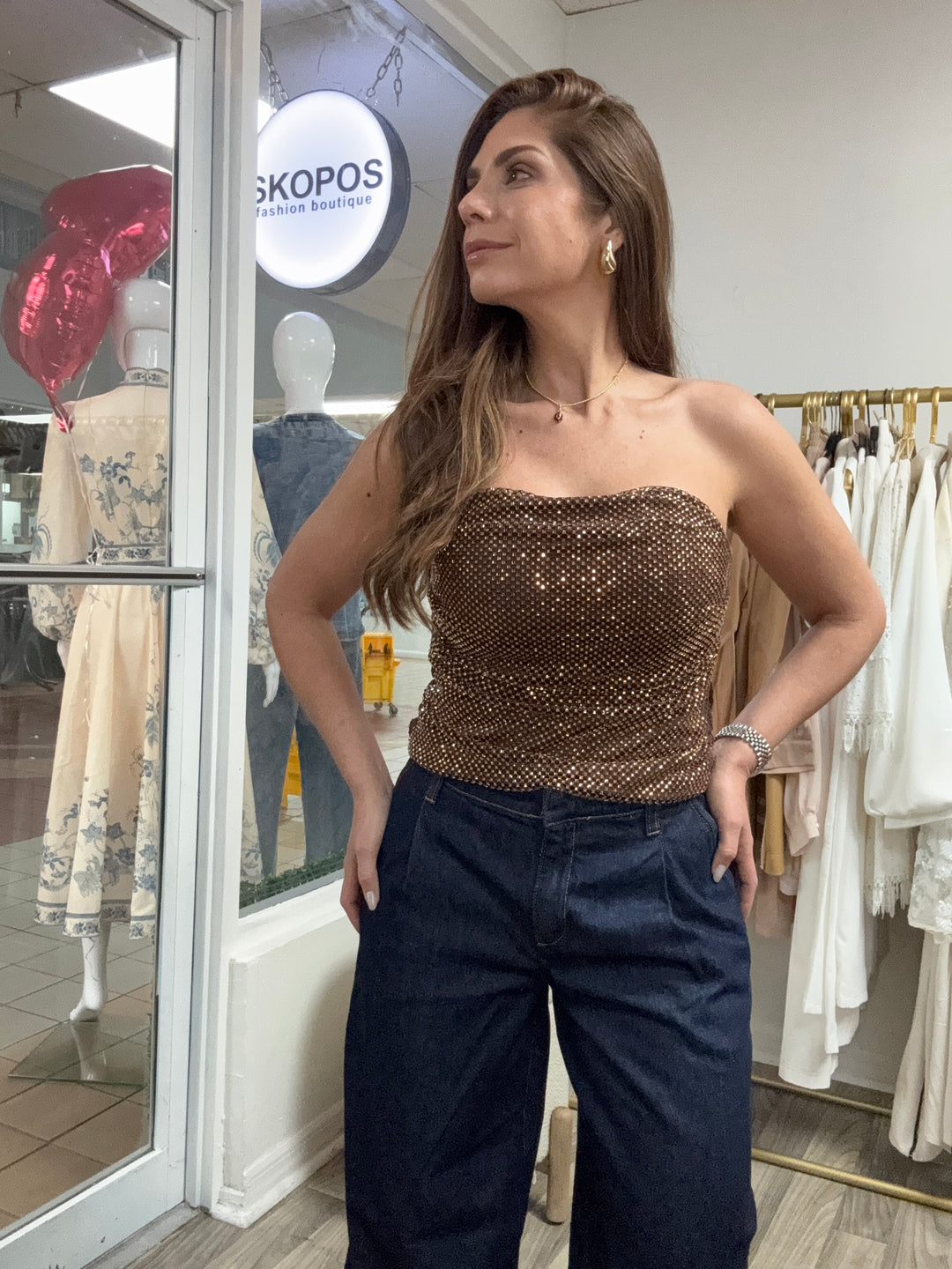 Balloon denim pant- Miami boutique/skopos