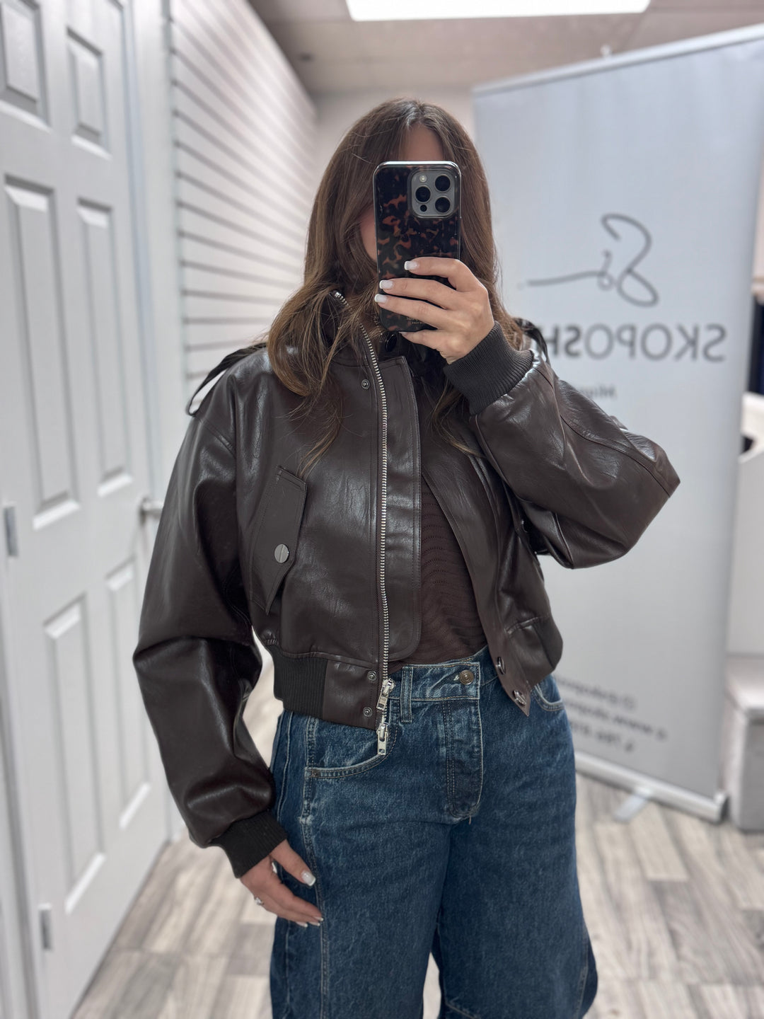 Bold Luxe Leather Bomber Jacket