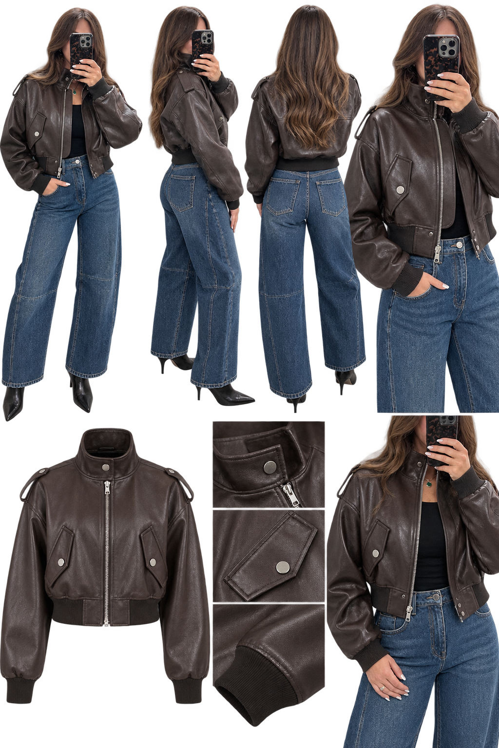 Bold Luxe Leather Bomber Jacket