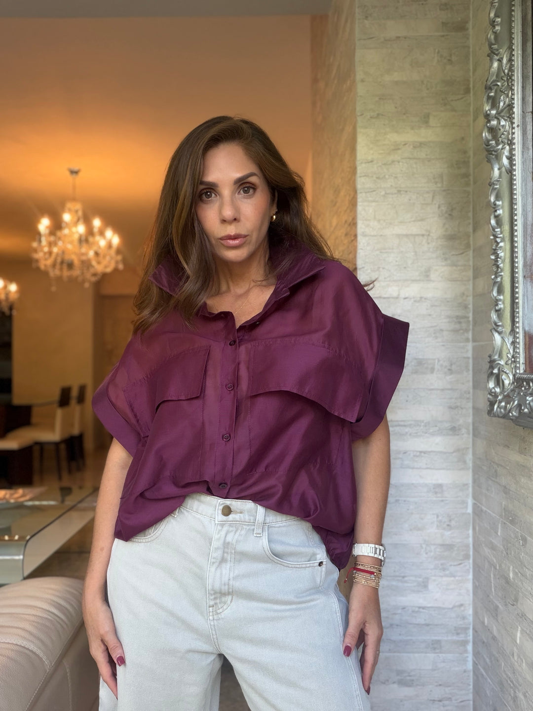 Pocket Italian blouse