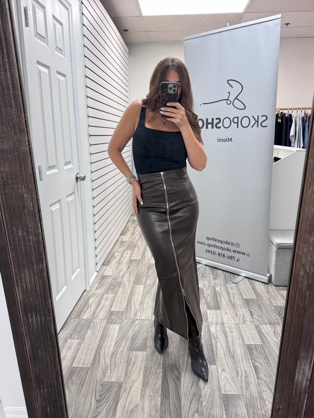 Power Zip Maxi Skirt