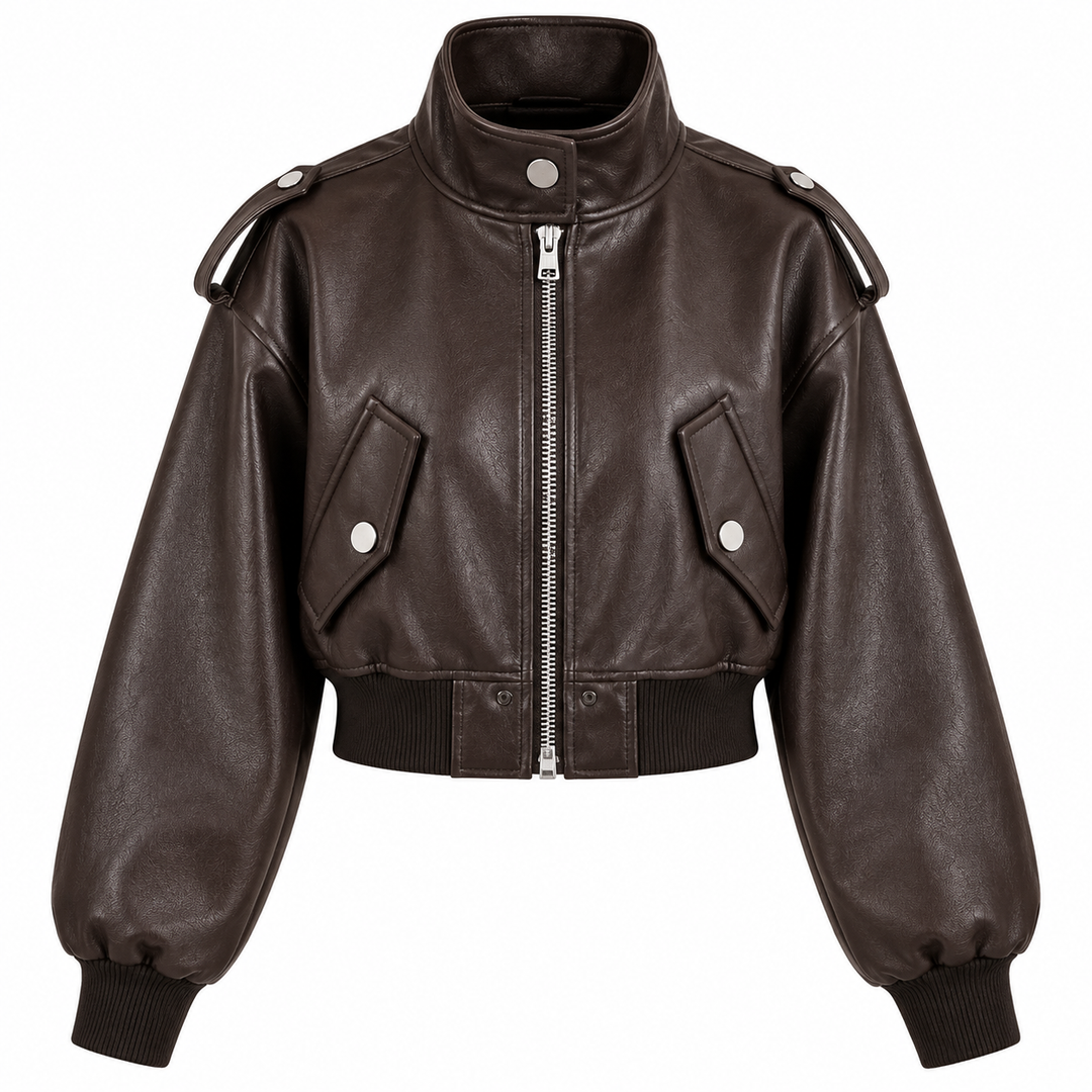 Bold Luxe Leather Bomber Jacket