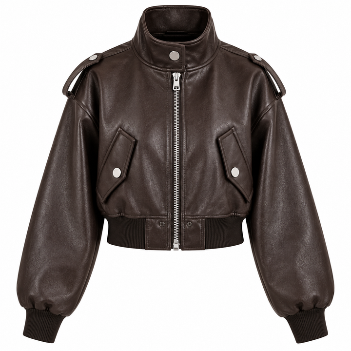 Bold Luxe Leather Bomber Jacket
