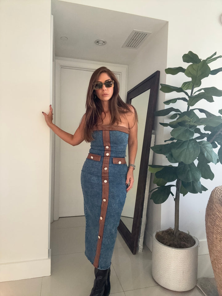 Denim Strapless Dress
