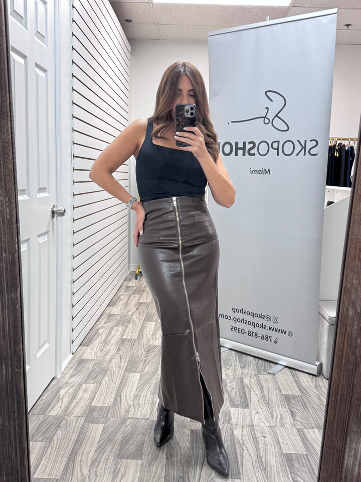 Power Zip Maxi Skirt