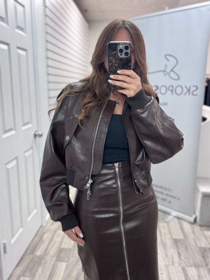 Bold Luxe Leather Bomber Jacket