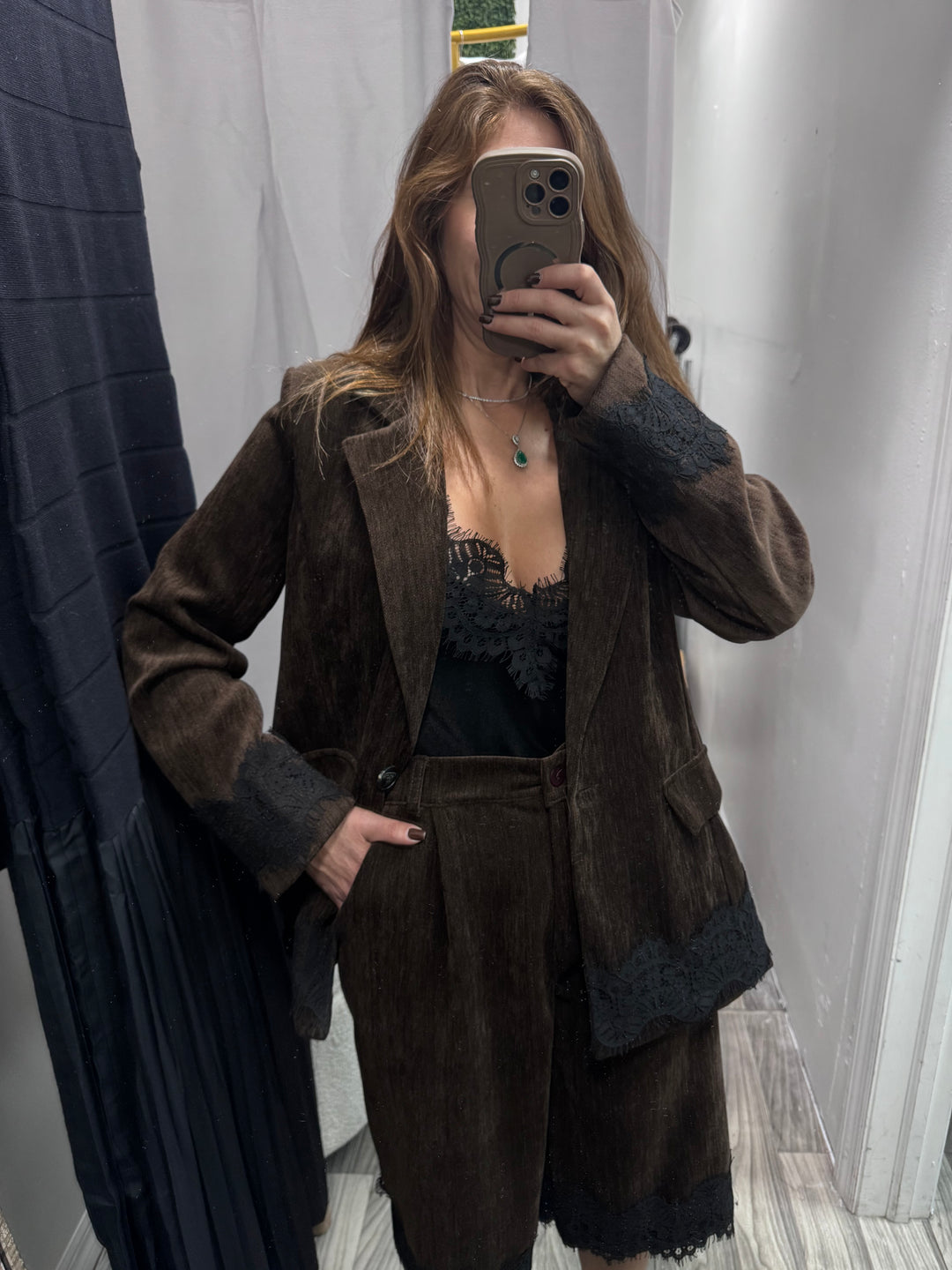 Velvet Noir Bermuda Set