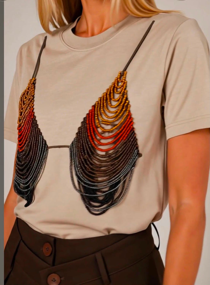 Beaded Bralette Tee