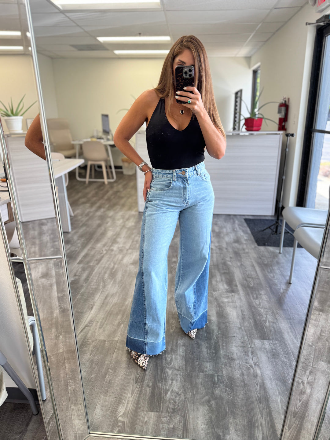 Denim Duo Flare Wide Leg