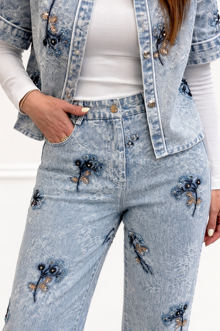 Denim Bloom Pants