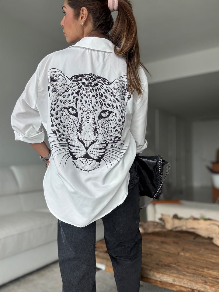 Leopard Crystal Blouse