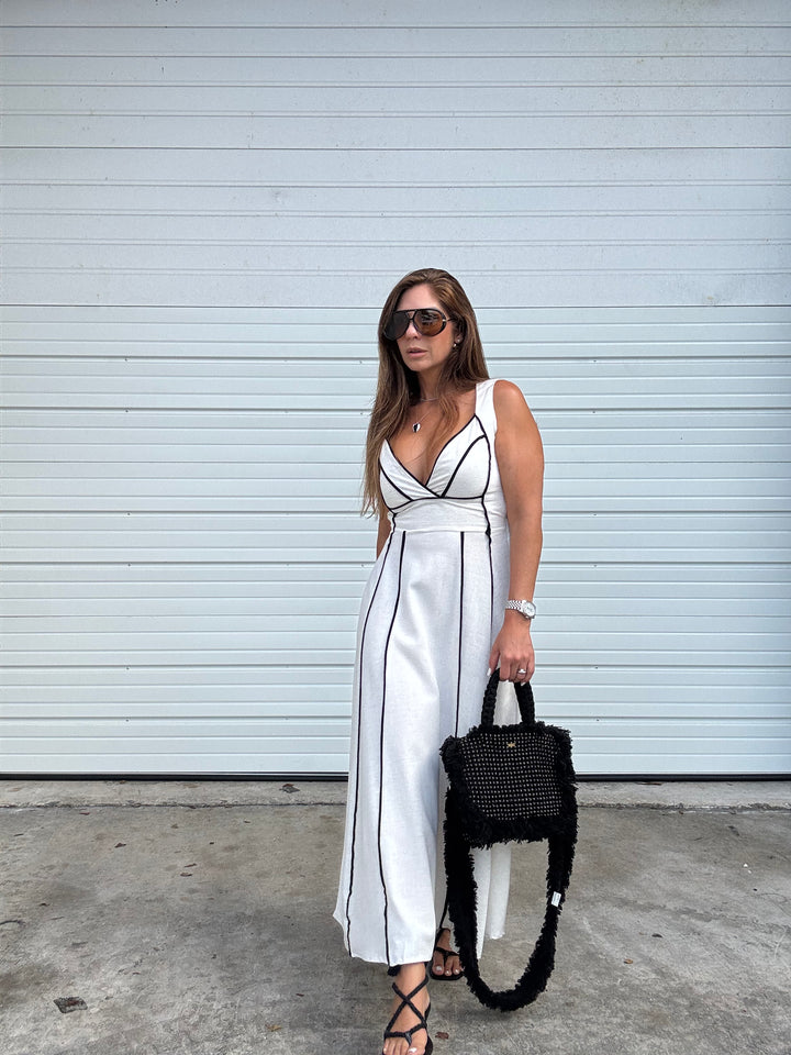 Mocha Lines Maxi Dress