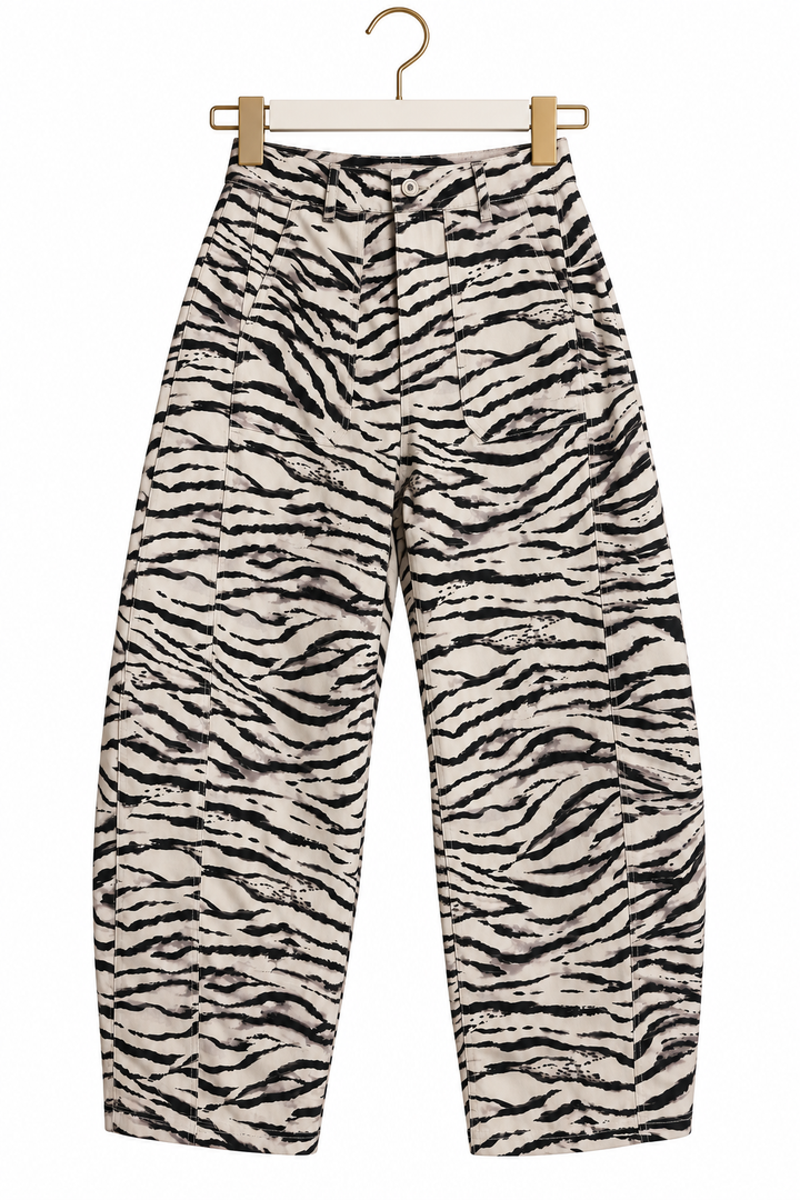 Zebra Barrel Pants