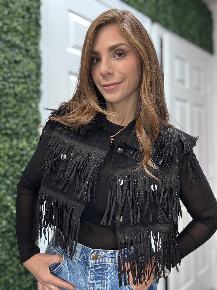 Crystals Fringes Vest