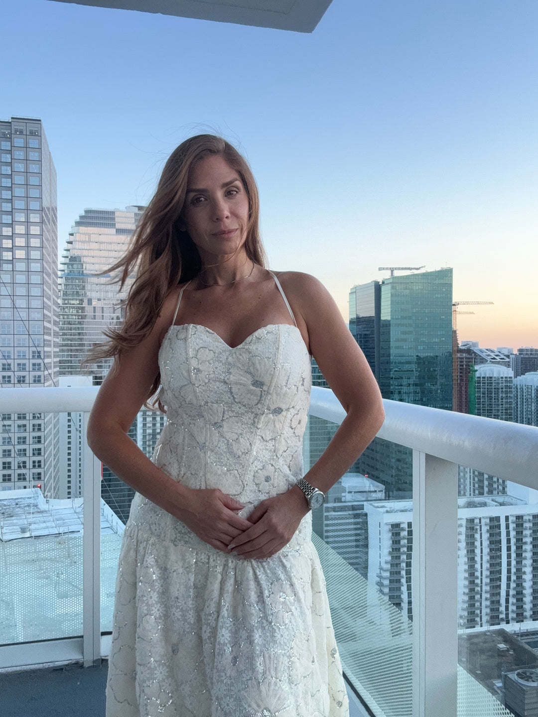 Ivory Bloom Lace Maxi Dress