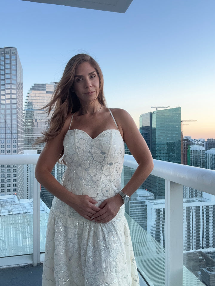 Ivory Bloom Lace Maxi Dress