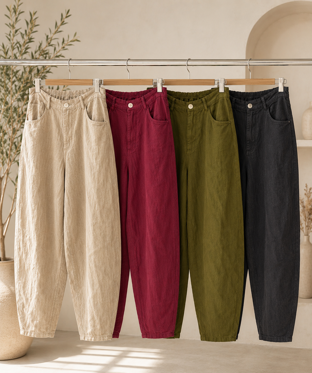 Luna Barrel Linen Pants