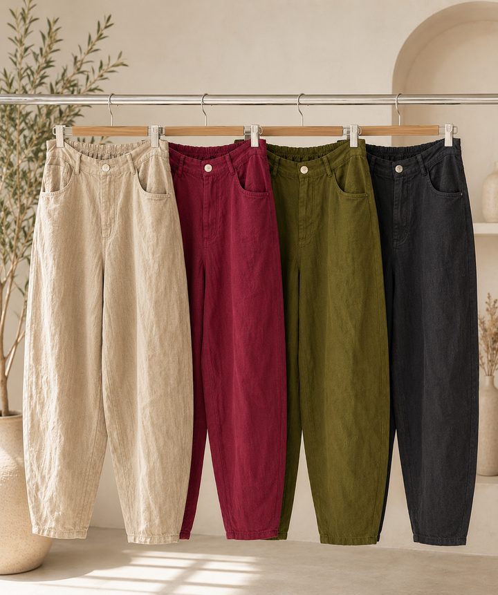 Luna Barrel Linen Pants
