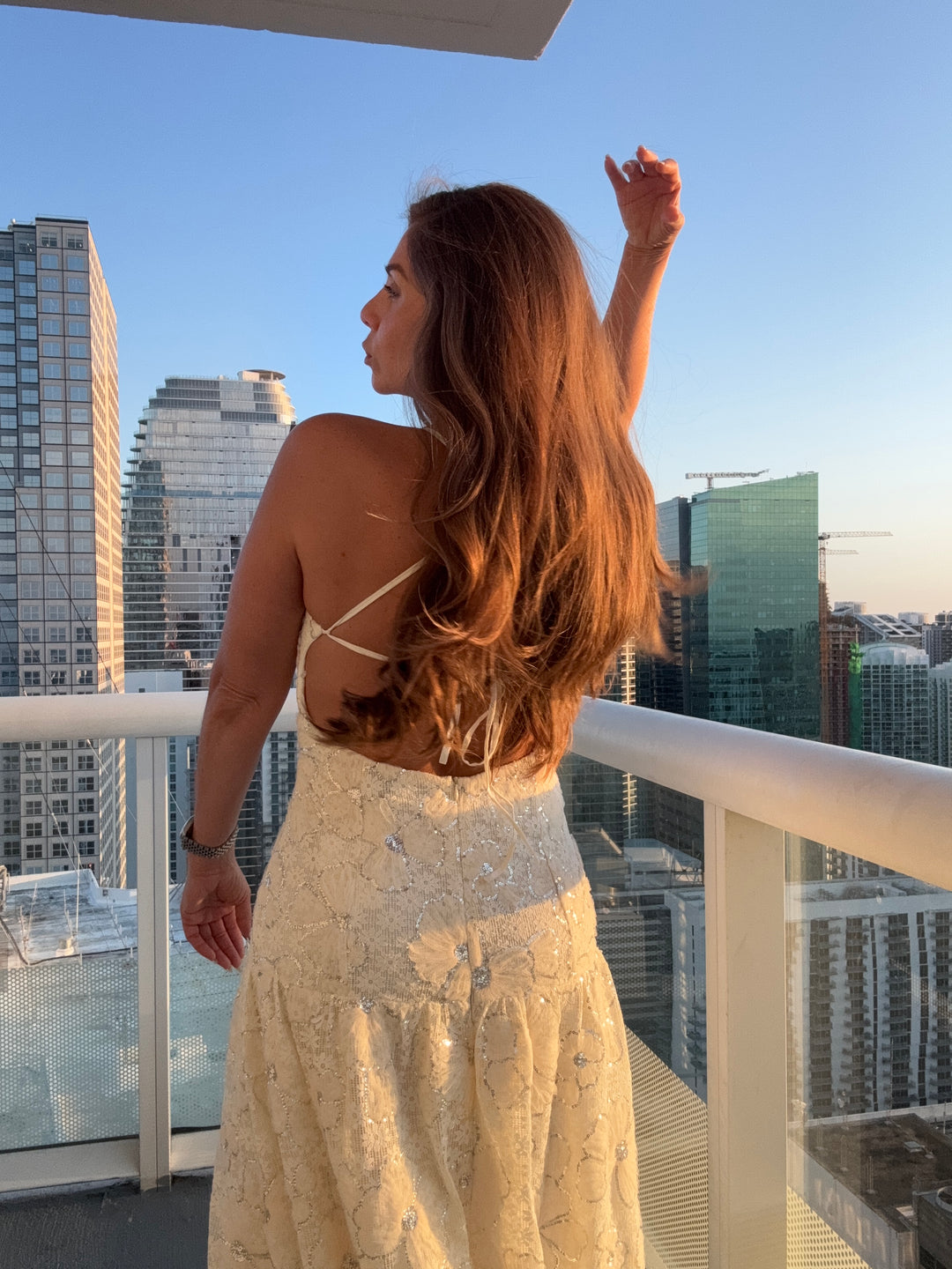 Ivory Bloom Lace Maxi Dress