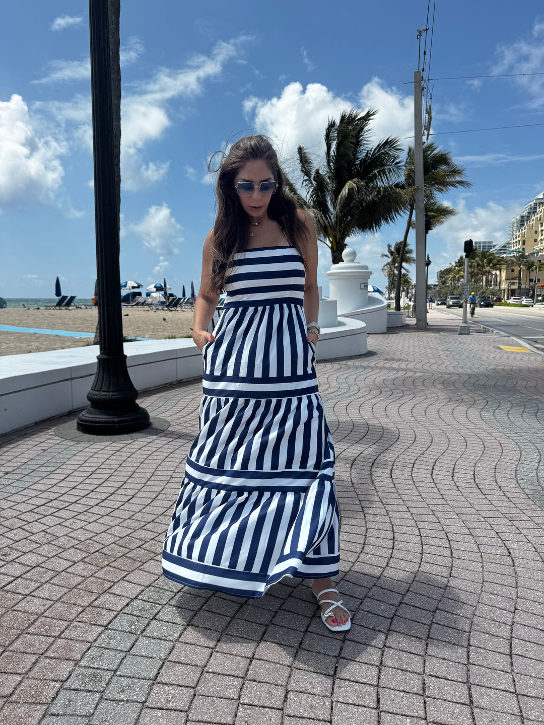 Santorini Stripe Maxi Dress