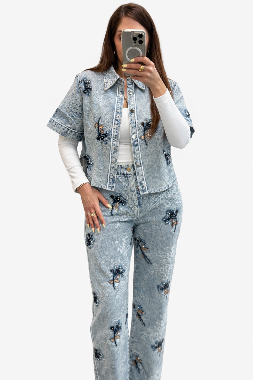 Denim Bloom Pants