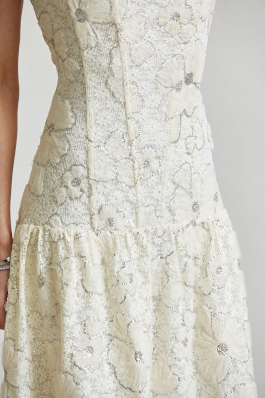 Ivory Bloom Lace Maxi Dress