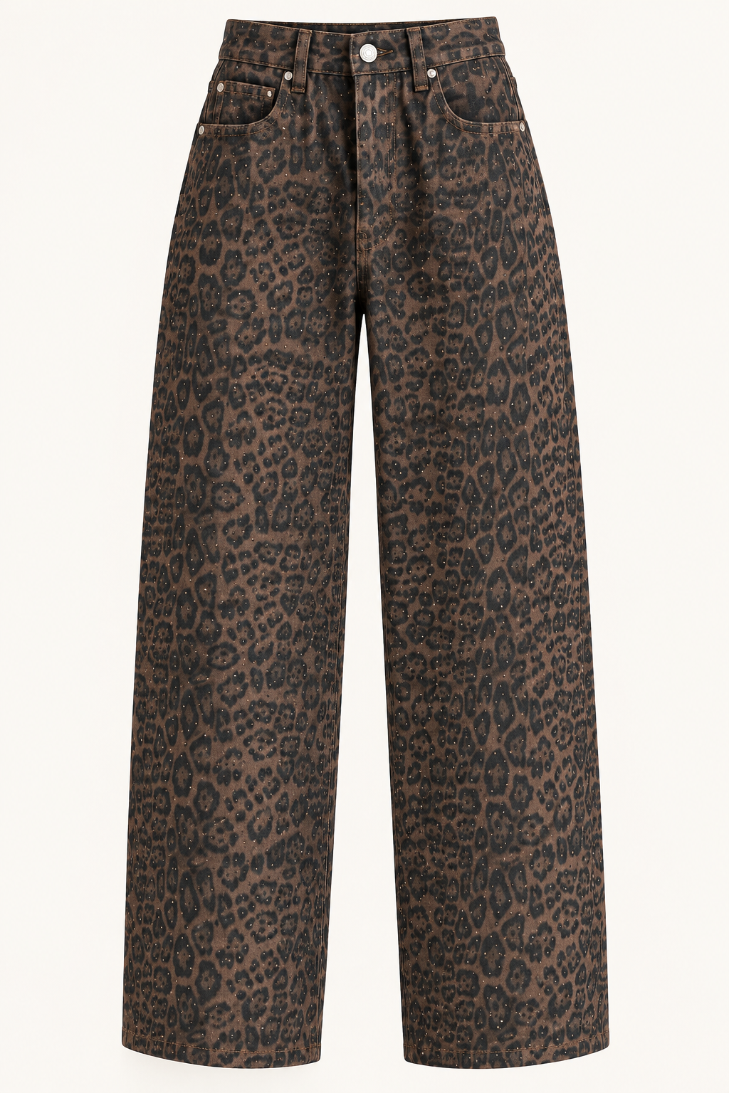 Leopard Crystal Denim pants
