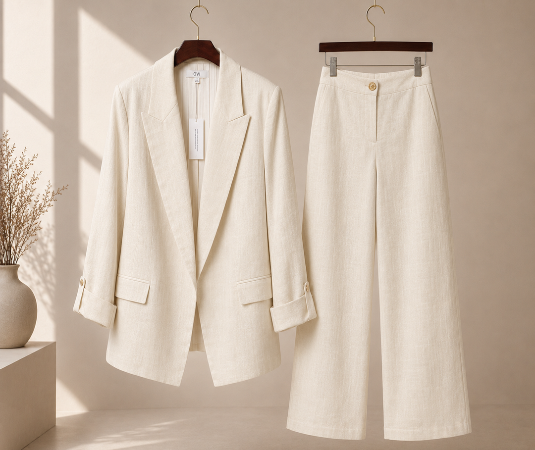 Vanilla Linen Blazer set