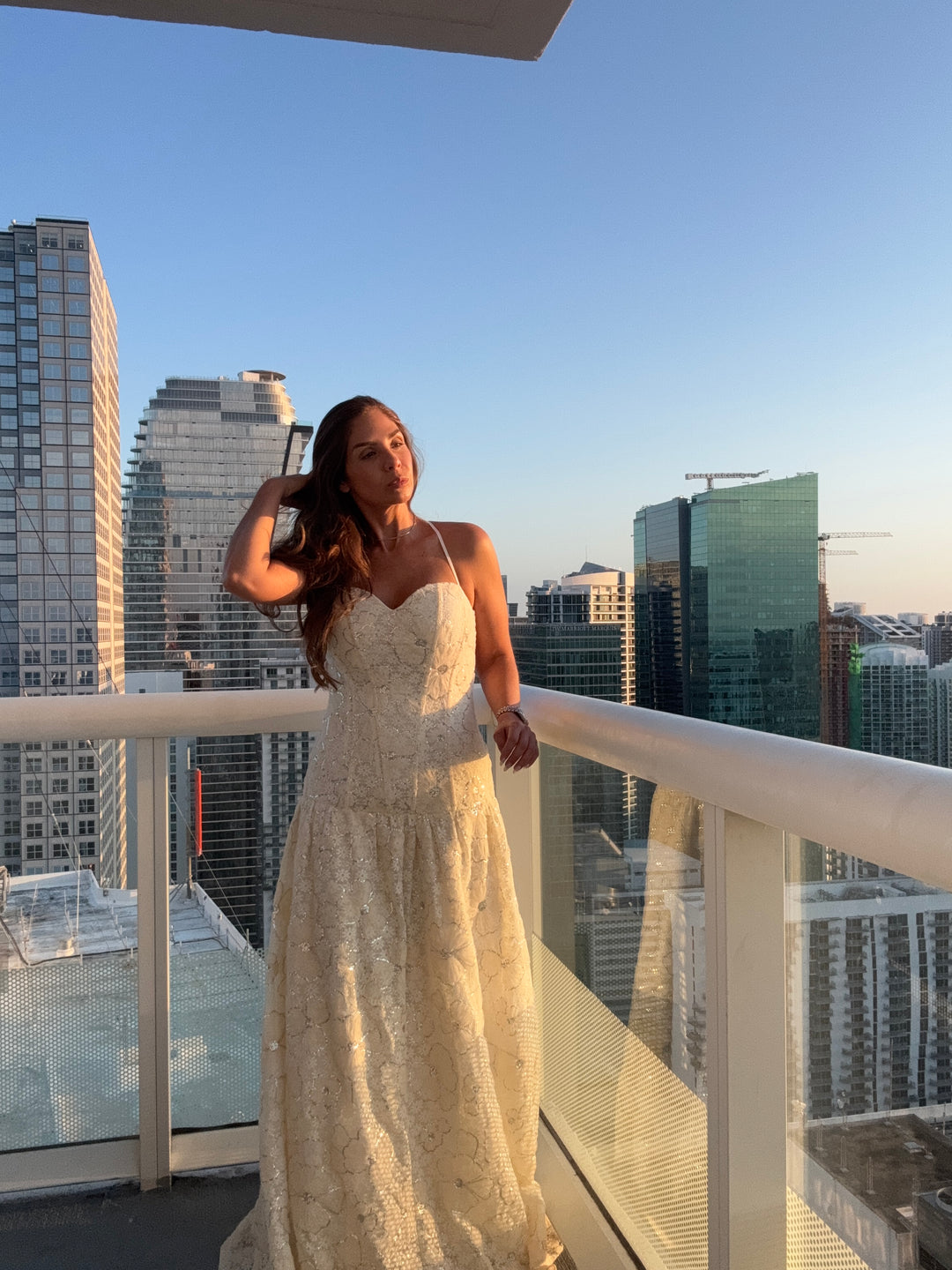 Ivory Bloom Lace Maxi Dress