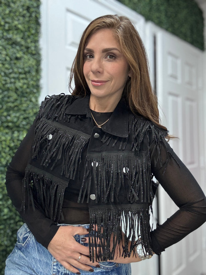 Crystals Fringes Vest