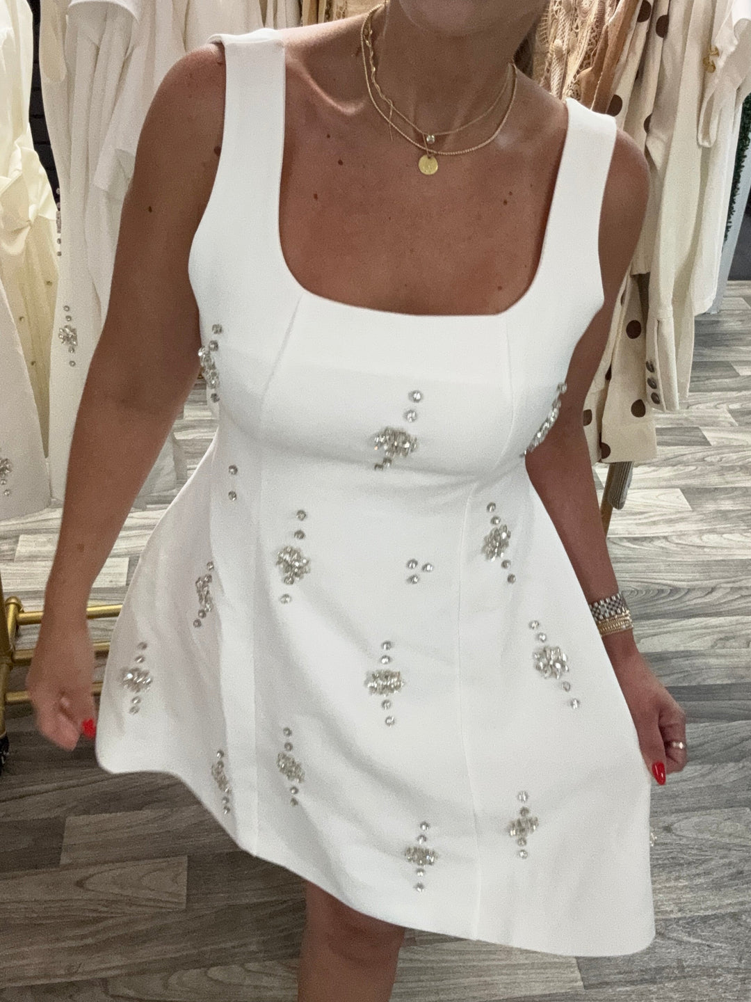 White Crystal Bow Dress