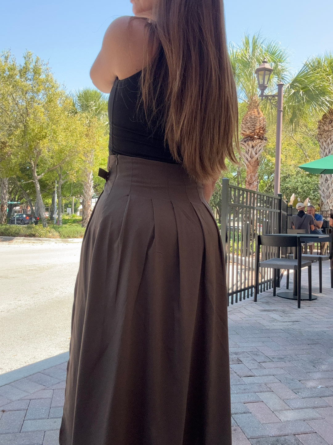 Plated Midi Skirt  